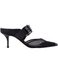 McQueen - Punk Buckle Pumps Zwart Leer - Lyst
