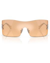 Miu Miu - Sonnenbrille Mub53 S 1 Bc80 Y Silber/Orange verspiegelte Damen - Lyst
