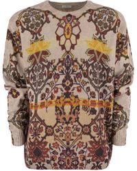 Etro - Virgin Wool Sweater With Print - Lyst