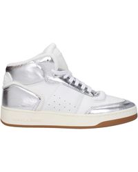 Saint Laurent - Sneakers SL80 Herren Leder Weiß/Silber - Lyst