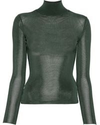 Self-Portrait - Ribbed Turtleneck Top - Lyst