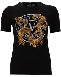 Versace Jeans Couture - T-Shirt Con Stampa Logo - Lyst
