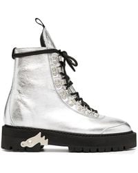 Off-White c/o Virgil Abloh - Stivali Da Caviglia Metallici Bianchi Al Largo - Lyst