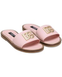Dolce & Gabbana - Dolce & Gabbana Slipper With Logo - Lyst