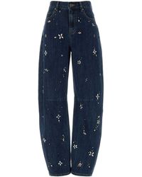 Self-Portrait - Self Portrait Denim Wide-Leg Jeans - Lyst