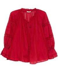 Alice + Olivia - Blouse À Bordure En Dentelle - Lyst