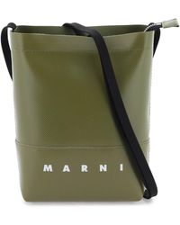 Marni - Beschichtete Crossbody -Tasche mit Leinwand - Lyst