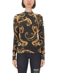 Versace Jeans Couture - Slim Fit Lurex Knit T-Shirt - Lyst