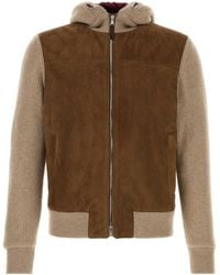 Brunello Cucinelli - Two-Tone Suede And Cashmere Jacket - Lyst