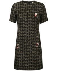 5 PROGRESS - Houndstooth Wool Blend Short Dress - Lyst