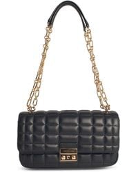 MICHAEL Michael Kors - 'Quilt' Black Lear Crossbody Tasche - Lyst