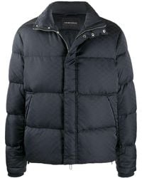 Emporio Armani - Gesteppte Jacquard-Jacke - Lyst