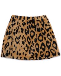 MSGM - Fur Animalier Mini Skirt Girl - Lyst