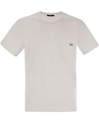 Fay - Cotton T Shirt With Pocket - Lyst