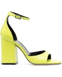 Paris Texas - Fiona Leather Heel Sandals - Lyst