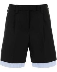 Miu Miu - Cotton Bermuda Shorts - Lyst