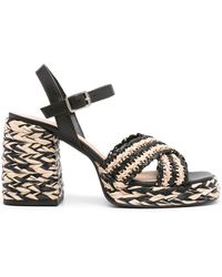Castañer - Vicen Raffia Heel Sandals - Lyst
