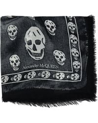 McQueen - Schal Mit Totenkopf-Print - Lyst