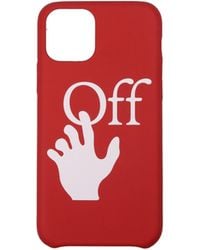 Off-White c/o Virgil Abloh - Porta Iphone Iphone 11 Pro Uomo Poliuretano Rosso - Lyst
