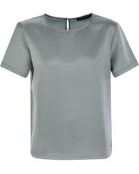 Weekend by Maxmara - Wochenende Max Mara Amburgo Satin und Jersey T -Shirt - Lyst