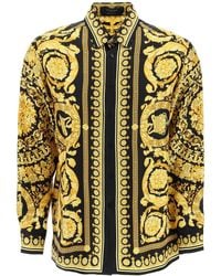 Versace - Printed Long-sleeve Silk Shirt - Lyst