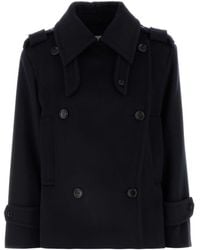 Max Mara - Dark Wool Blend Laveno Coat - Lyst