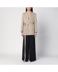 Victoria Beckham - Wool Jacket With Belt - Lyst
