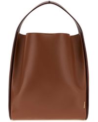 Jil Sander - Caramel Leather Pivot Bucket Bag - Lyst