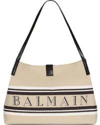 Balmain - Bolso tote mediano con logo Release de - Lyst