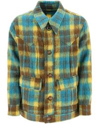 ANDERSSON BELL - Brushed Yarn Overshirt With Check Motif - Lyst