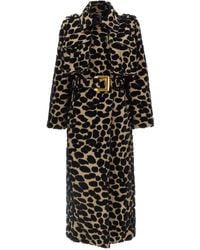 Balmain - Leopard Jacquard Trench Coat - Lyst