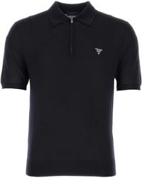 Prada - Midnight Wool Polo Shirt - Lyst