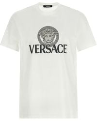 Versace - T-Shirt Met Logoprint - Lyst