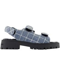 Marc Jacobs - Blauwe Katoenen Sandalen Met Band Sluiting - Lyst