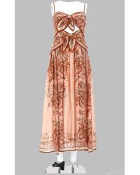Zimmermann - Midi Aster Silk Gown - Lyst