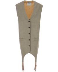 Moschino - Two-Tone Wool And Satin Oversize Vest - Lyst