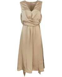 Liu Jo - Abito Incrociato Beige - Lyst