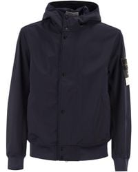 Stone Island - Jacket With Hood And Water- And Wind-Resistant Membrane - Lyst