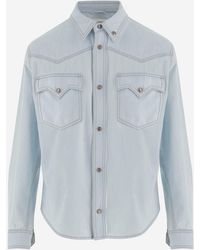 Versace - Chambray Denim Shirt - Lyst