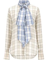 Acne Studios - Silk Blouse With Bow Detail - Lyst