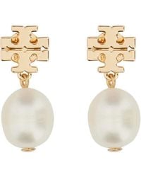 Tory Burch - Tone Brass Earrings - Lyst