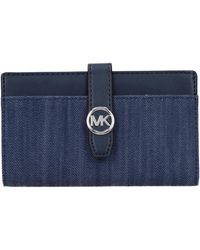 Michael Kors - Greenwich Wallet Fabric/Denim - Lyst
