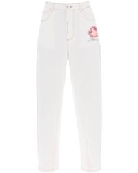 Marni - "Jeans mit gesticktem Logo und Blumenfleck - Lyst