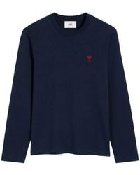Ami Paris - Tshirt Manches Longues De Coeur Rouge - Lyst