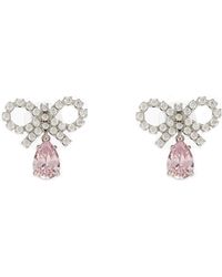 Self-Portrait - Micro Bow Drop Earrings - Lyst