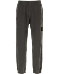 Stone Island - Charcoal Cotton Joggers - Lyst