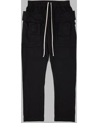 Rick Owens - Relaxed Fit Cropped Cargo Pants With Contrast Drawstring - Lyst