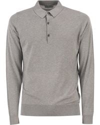 John Smedley - Bradwell Cotton Long Sleeved Polo Shirt - Lyst