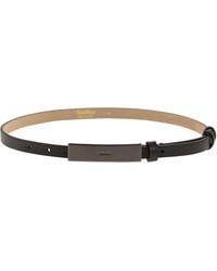 Max Mara - Newplate15 Leather Belt With Logo Plaque - Lyst
