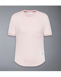 Thom Browne - T-shirt Met Korte Mouwen Van Milano-katoen - Lyst